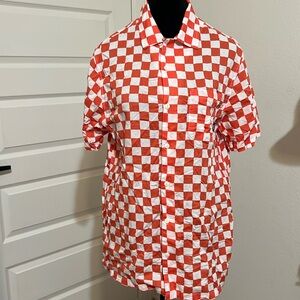 Vans orange plaid shirt